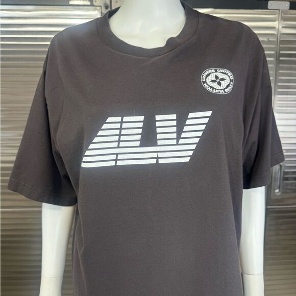 Louis Vuitton Washed Print Cotton Black T-Shirt Marque L. Vuitton Deposee - Picture 6 of 15